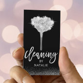 House Cleaning Modern Silver Maid Duster Visitekaartje