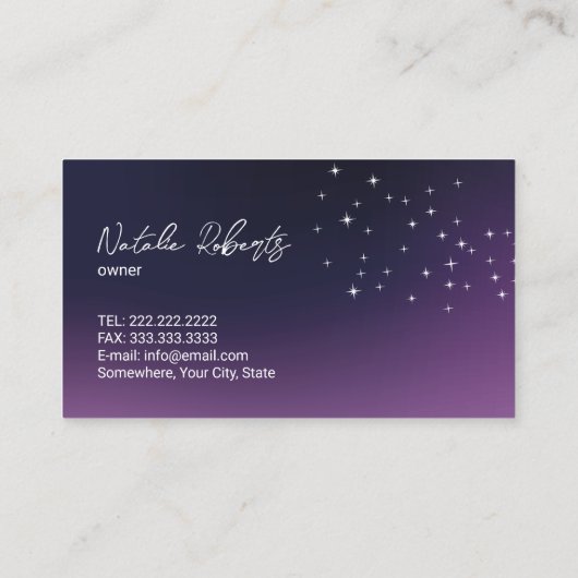 House Cleaning Modern Silver Spray Paarse Floral Visitekaartje (Achterkant)