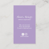 House Cleaning Retro Vacuum Cleaner Lavender Visitekaartje (Achterkant)