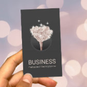 House Cleaning Roos Gold Feather Duster Dark Grey Visitekaartje