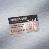 House Cleaning Roos Gold Glitter Housekeeping Magnetisch Visitekaartje (Voorbeeld)