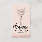House Cleaning Roos Gold Glitter Housekeeping Visitekaartje (Voorkant)