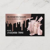 House Cleaning Roos Gold Glitter Maid Service Visitekaartje (Voorkant)