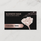 House Cleaning Roos Gold Glitter Maid Service Visitekaartje (Voorkant)