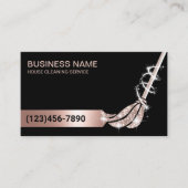 House Cleaning Roos Gold Glitter Mop Maid Service Visitekaartje (Voorkant)