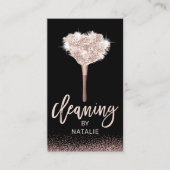 House Cleaning Roos Gold Maid Feather Duster Visitekaartje (Voorkant)