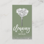 House Cleaning Sage Green Maid Service Visitekaartje (Voorkant)