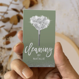 House Cleaning Sage Green Maid Service Visitekaartje