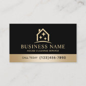 House Cleaning Service Black & Gold Housekeeping Visitekaartje (Voorkant)