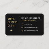 House Cleaning Service Black Gold Professional Visitekaartje (Achterkant)