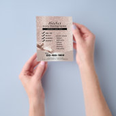 House Cleaning Service Blush Roos Gold Glitter Flyer (Hand)