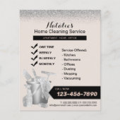 House Cleaning Service Blush & Silver Housekeeping Flyer (Voorkant)