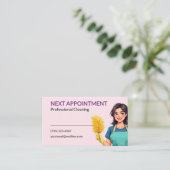House Cleaning Service Business Appointment Card Afsprakenkaartje (Staand voorkant)