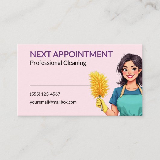 House Cleaning Service Business Appointment Card Afsprakenkaartje (Voorkant)
