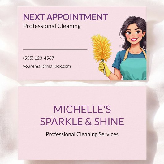 House Cleaning Service Business Appointment Card Visitekaartje