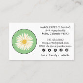House Cleaning Service Daisy Logo Social Icons Visitekaartje (Achterkant)