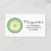 House Cleaning Service Daisy Logo Social Icons Visitekaartje (Voorkant)
