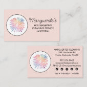 House Cleaning Service Daisy Logo Social Icons Visitekaartje (Voorkant / Achterkant)