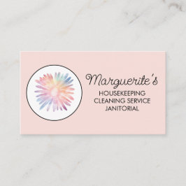 House Cleaning Service Daisy Logo Social Icons Visitekaartje