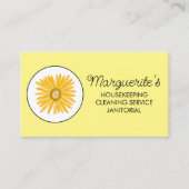 House Cleaning Service Daisy Logo Social Icons Visitekaartje (Voorkant)