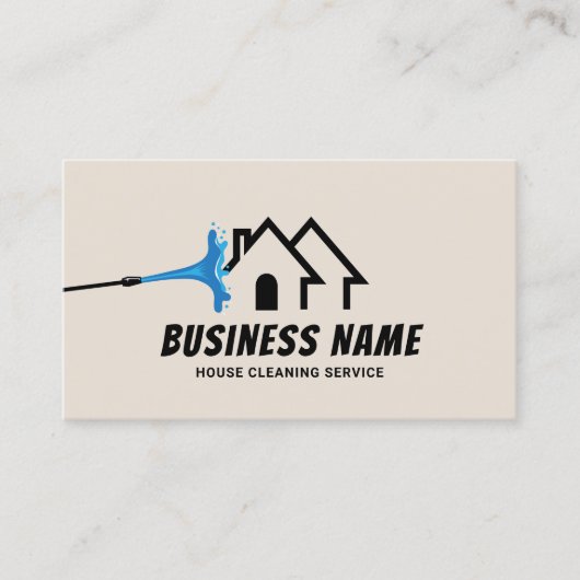 House Cleaning Service Druk Wassen Cream Visitekaartje (Voorkant)