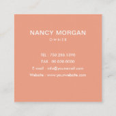 House Cleaning Service Eenvoudige Logo Peach Roze Vierkante Visitekaartje (Achterkant)