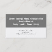 House Cleaning Service Grey Bold Lettering Visitekaartje (Achterkant)