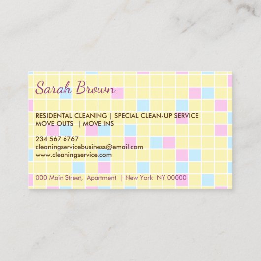 House Cleaning Service Janitorial Lady Maid Visitekaartje (Achterkant)