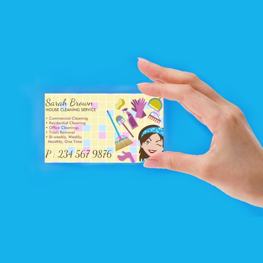 House Cleaning Service Janitorial Lady Maid Visitekaartje