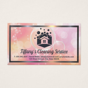 House Cleaning Service Logo Zeepbellen Visitekaartje