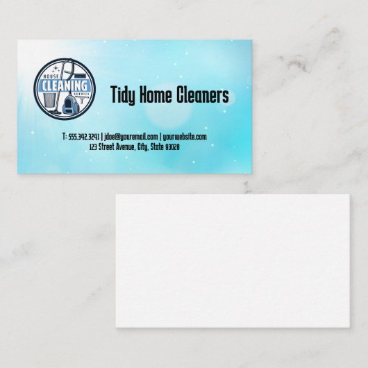 House Cleaning Service | Maid Cleaning Tools Visitekaartje (Voorkant / Achterkant)