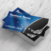 House Cleaning Service Modern Navy Blue Silver Visitekaartje