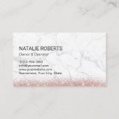 House Cleaning Service Modern Roos Gold Marble Visitekaartje (Achterkant)