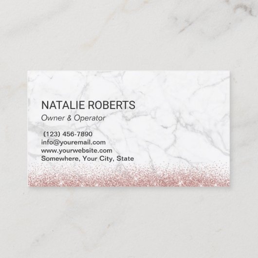 House Cleaning Service Modern Roos Gold Marble Visitekaartje (Achterkant)