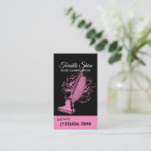 House Cleaning Service Retro Floral Vacuum Cleaner Visitekaartje (Staand voorkant)