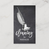 House Cleaning Service Retro Vacuum Cleaner Visitekaartje (Voorkant)