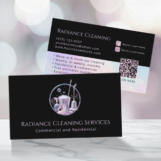 House Cleaning Service Supplies Modern QR Code Visitekaartje