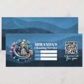 House Cleaning Services Gift Certificate Voucher Kaart (Voorkant / Achterkant)