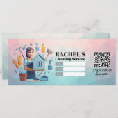 House Cleaning Services Gift Certificate Voucher Kaart (Voorkant / Achterkant)