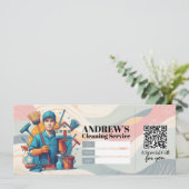 House Cleaning Services Gift Certificate Voucher Kaart (Staand voorkant)