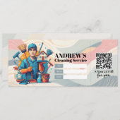 House Cleaning Services Gift Certificate Voucher Kaart (Voorkant / Achterkant)