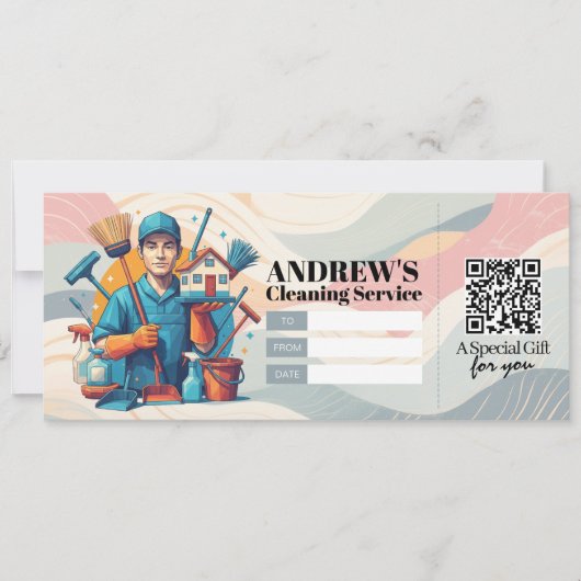 House Cleaning Services Gift Certificate Voucher Kaart (Voorkant)