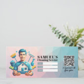 House Cleaning Services Gift Certificate Voucher Kaart (Staand voorkant)