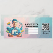 House Cleaning Services Gift Certificate Voucher Kaart (Voorkant / Achterkant)