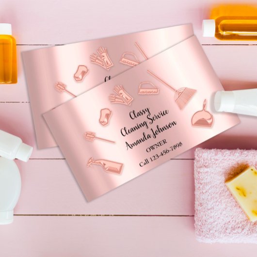 House Cleaning Services Gold Logo Maid Kantoor Roo Visitekaartje