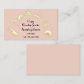 House Cleaning Services Gold Logo Maid Roos Visitekaartje (Voorkant / Achterkant)