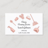 House Cleaning Services Gold Logo Maid White Visitekaartje (Voorkant)