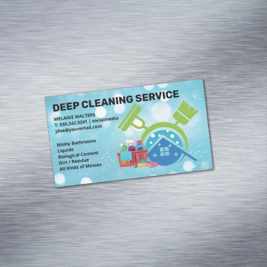 House Cleaning Services | Maid Cleaners Magnetisch Visitekaartje (Voorbeeld)