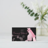 House Cleaning Services Maid Glitter Black Pink Visitekaartje (Staand voorkant)