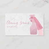 House Cleaning Services Maid Glitter Marble Chic Visitekaartje (Voorkant)